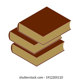 Books 3d isometric vector illustration isolated on white, can be used as an icon or logo.