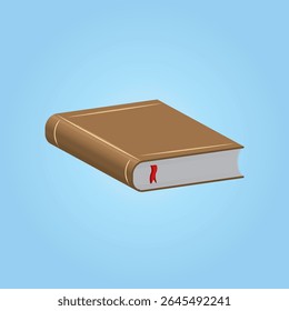 libros Ilustración de iconos de renderización 3D, Libro con marcador. Ilustración vectorial plana aislada sobre fondo.
