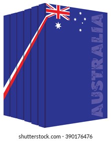 Books about the country of Australia. Symbol flag.