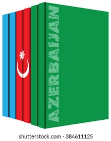 Books about the country of Azerbaijan. Symbol flag.