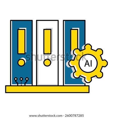 Books Ai Automation Learning Vector Icon Design