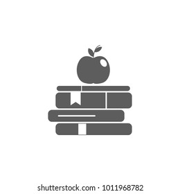 books and apple icon. Element of education icon. Premium quality graphic design icon. Signs, outline symbols collection icon for websites, web design, mobile app on white background
