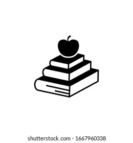 Libros, icono de manzana. Iconos simples de conocimiento vectorial para ui y ux, sitio web o aplicación móvil