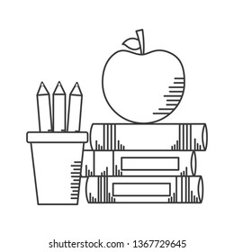 books apple pencils school supplies