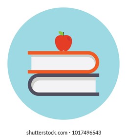 books with apple vector