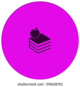 Books with apple vector  icon