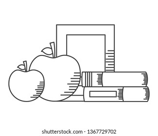 books apples school supplies