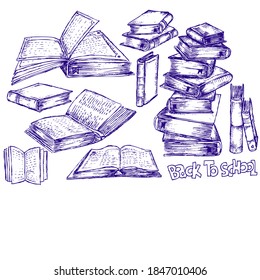 books, Back to school, doodle