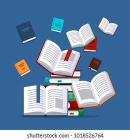 Books background concept. Vector illustration in flat style.