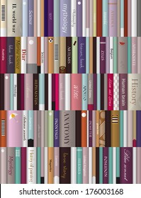 Books background. Realistic vector illustration. 
