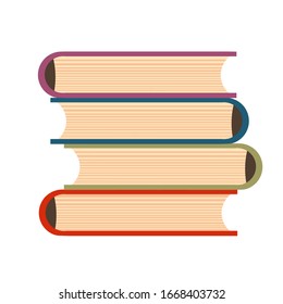Books background. Science textbook. Research poster. Vector illustration. Like icon