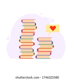 Fondo de libros. Libro de texto de ciencia. Afiche de investigación. Ilustración vectorial plana. Como un icono. 