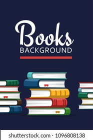 Books background template. Concept for education, science and bookfest promotional material.
Vector illustration in flat style.