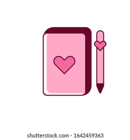 books and ballpoints for valentine