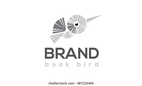 Books bird vector logo template