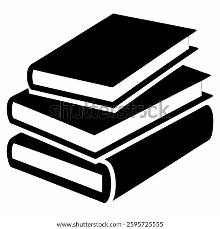  Books black vector on white background.