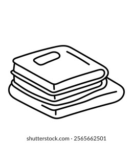 Books. Black and white illustration, hand drawn coloring.