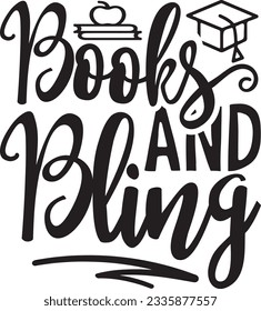 Books And Bling SVG Design svg