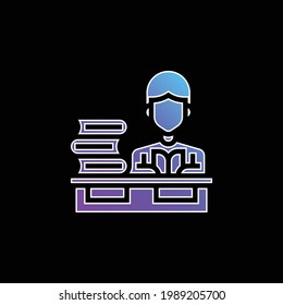 Books blue gradient vector icon