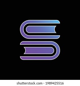 Books blue gradient vector icon