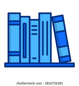 books, blue outline education icon 