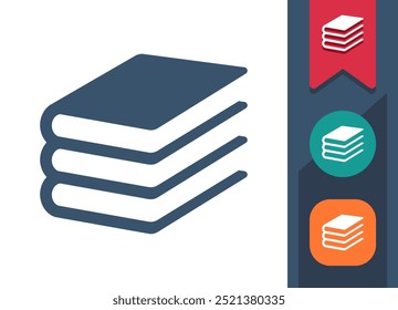 Books, Book Stack, Stack Of Books Icon. Professional, pixel perfect icon. EPS 10 format.