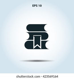 books with bookmark icon
