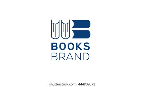 Books, bookstore, library or education vector logo template.
