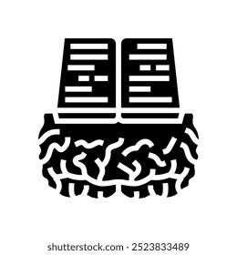 Libros de lluvia de ideas Vector de icono de glifo. libros de lluvia de ideas. ilustración de símbolo aislado