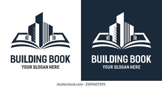 BOOKS AND BUILDINGS LOGO ABSTRACT LINE VECTOR