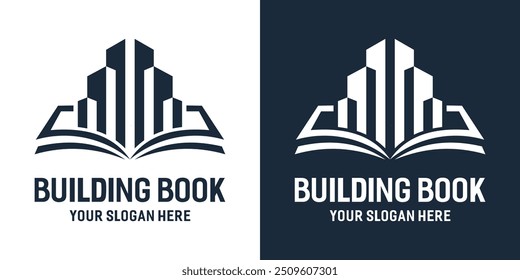 BOOKS AND BUILDINGS LOGO ABSTRACT LINE VECTOR