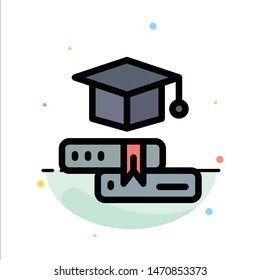 Books, Cap, Education, Graduation Abstract Flat Color Icon Template. Vector Icon Template background