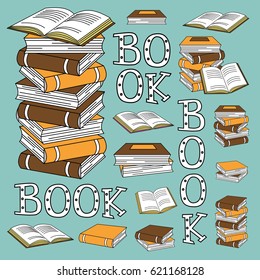 Books card design. Vector illustration.