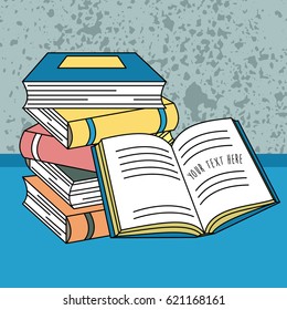 Books card design. Vector illustration.