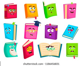Books cartoon characters set. Textbook collection. School Education concept. For coloring book, web pages, print, icon, logo.
