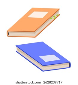 Livros clipart isolado no fundo branco. Várias posições do bloco de anotações. Pilha de livros. Materiais para educação, leitura, literatura e tema científico.