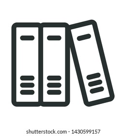 books in the closet - minimal line web icon. simple vector illustration. concept for infographic, website or app.