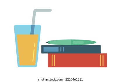 Books with a cocktail illustration