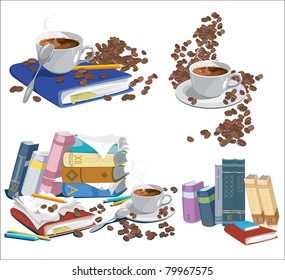 Books coffee cup items