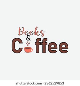 books and coffee t shirt design