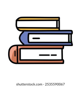 Books collection color icon vector illustration
