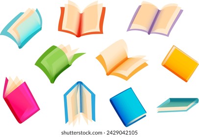 Books collection. Colorful vector illustration.