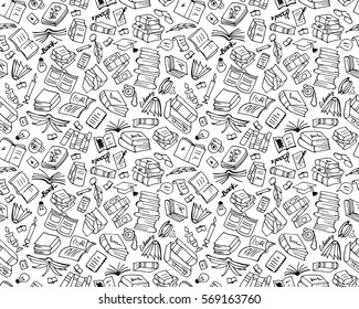 Books Collection, Seamless Pattern For Your Design