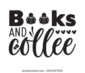 books and collee typography design