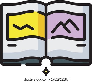 Books color black  outline icons