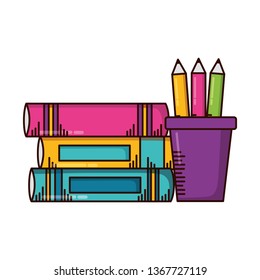 books color pencils school supplies