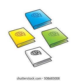 books color variations-vector drawing                    
