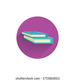 books colorful flat icon with shadow. books flat icon
