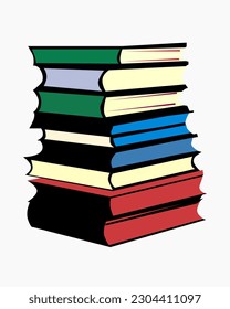 Books colorful  illustration  concept background