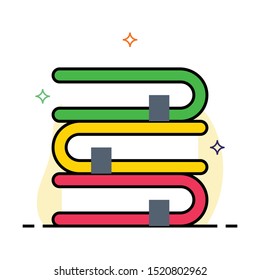 books colour line vector icon